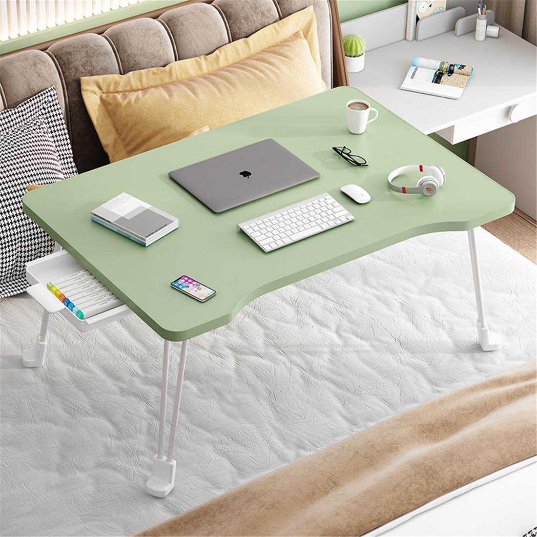 

НОВЫЙ Многофункциональный Складной Очень Мини Складной Низкий Подходящий для Офиса и PC Учебы Большая Вместимость Складной Компактный 70см Длиной х 48см Шириной х 36см зелёный