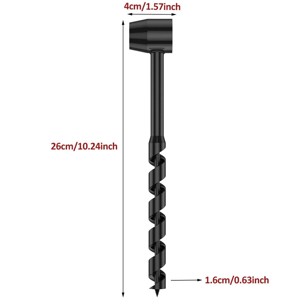 Auger Drill Bits 10/16/19/25mm Width Outdoor Survival Punch Tool Camping Bushcraft Manual Hole Maker Wrench Core Woodworking