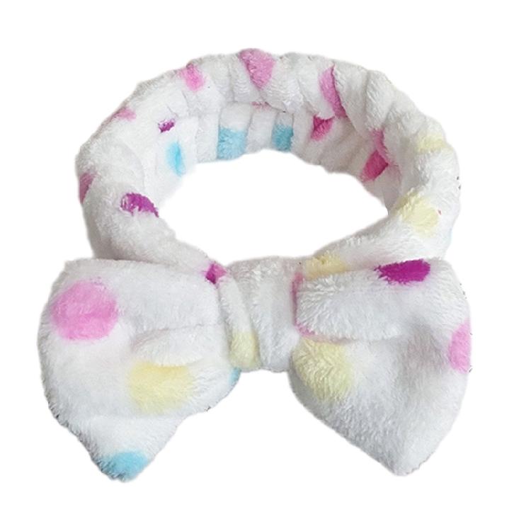 Fun Plush Bowknot Spa Headbands Elastic Hairband For Female Everyday Wear Hair Styling Accessories Makeup Hair Band