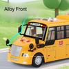 Große Größe 1:24 Legierung Trägheits Schulbus Die-Cast Modell Spielzeugauto Türen Öffnen Sound Licht Rückziehbar Miniatur Fahrzeug Schülergeschenk