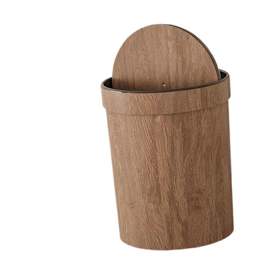 Trash Can Rubbish Bucket Round Trash Container High Capacity Storage Bin