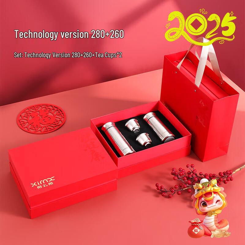 XIMX Pure Titanium Double-Layer Insulated Water Bottle