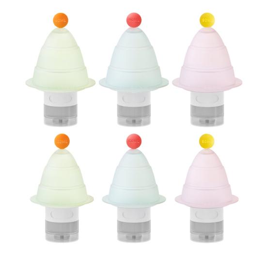 3Pcs 60/90ML Foldable Tree Bottle Leak Proof Reusable Facial Cream Lotion Sunscreen Silicone Storage Bottle Refillable Empty Toiletries Container