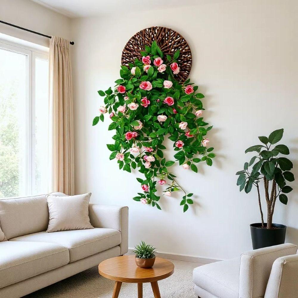 Garland Rose Vine Artificial Rose Vine Hanging Wall DIY Decoration Hanging Flower Green Plant Silk Flower Outdoor Decoration