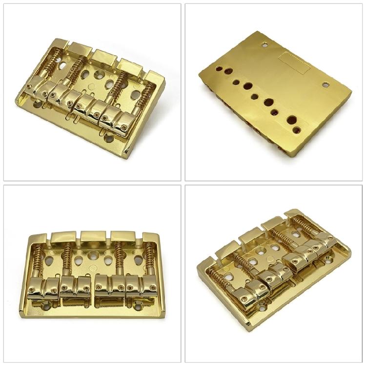 Bass Bridge Assembly, Alloy Bass Fixed Bridge for 4 Strings Electric Bass Use Bass Bridge Assembly Replacement Bridge