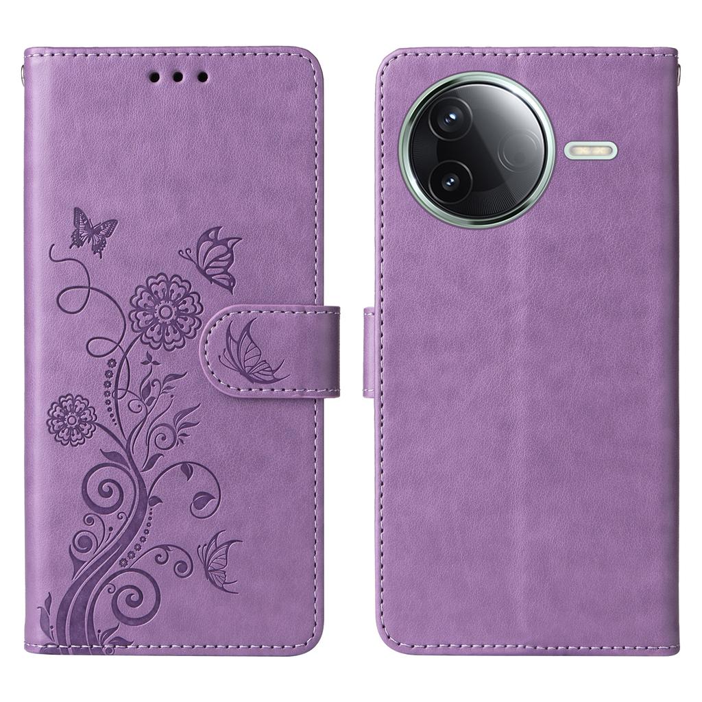 For Xiaomi Poco F7 Pro 5G/Redmi K80 5G Case Butterfly Floral Imprint Wallet Stand Leather Phone Cover