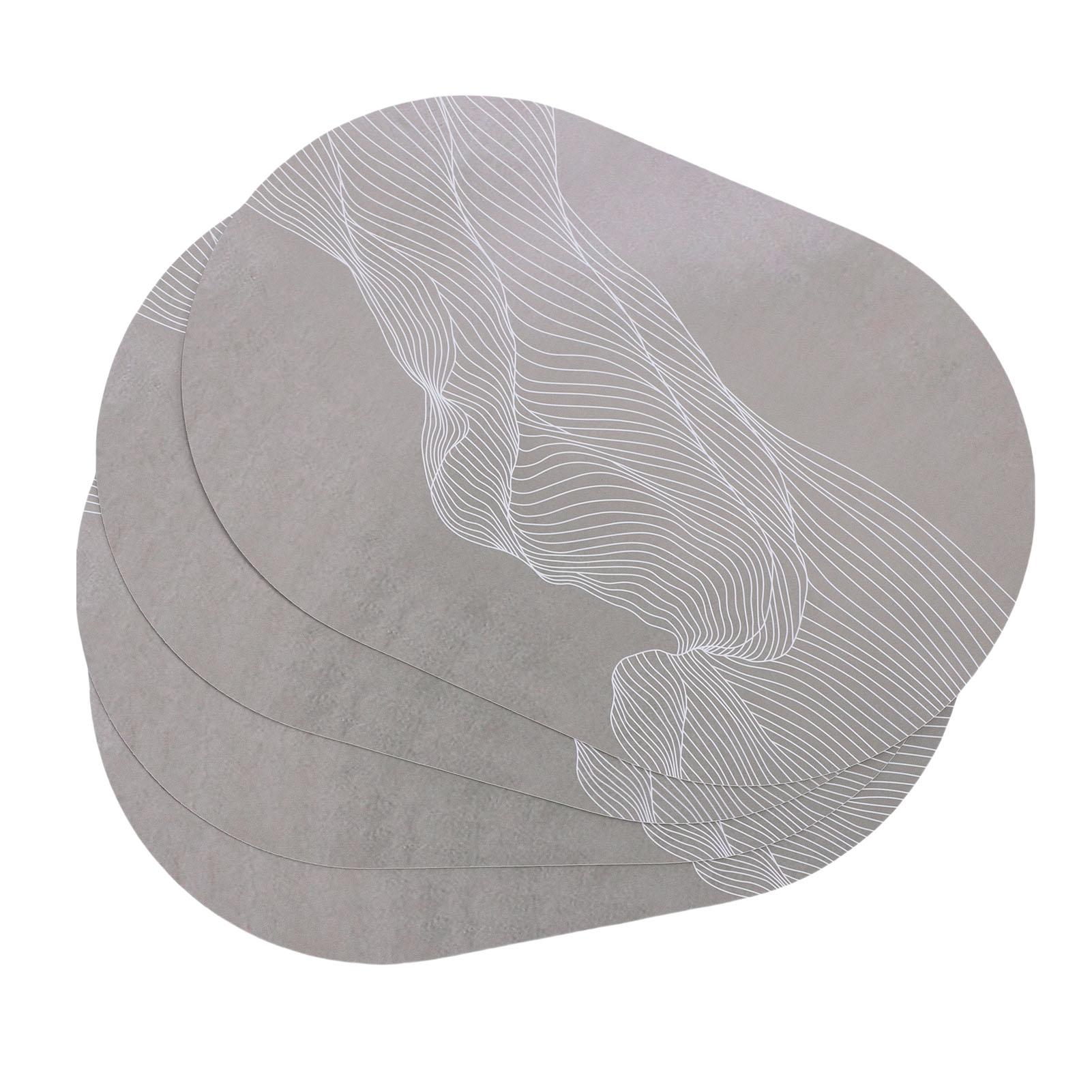 

4 шт. Овальные подставки под тарелки Противоскользящие Моющиеся Настольные коврики Подставки из искусственной кожи для ресторана Кухни Отеля 18x12 дюймов