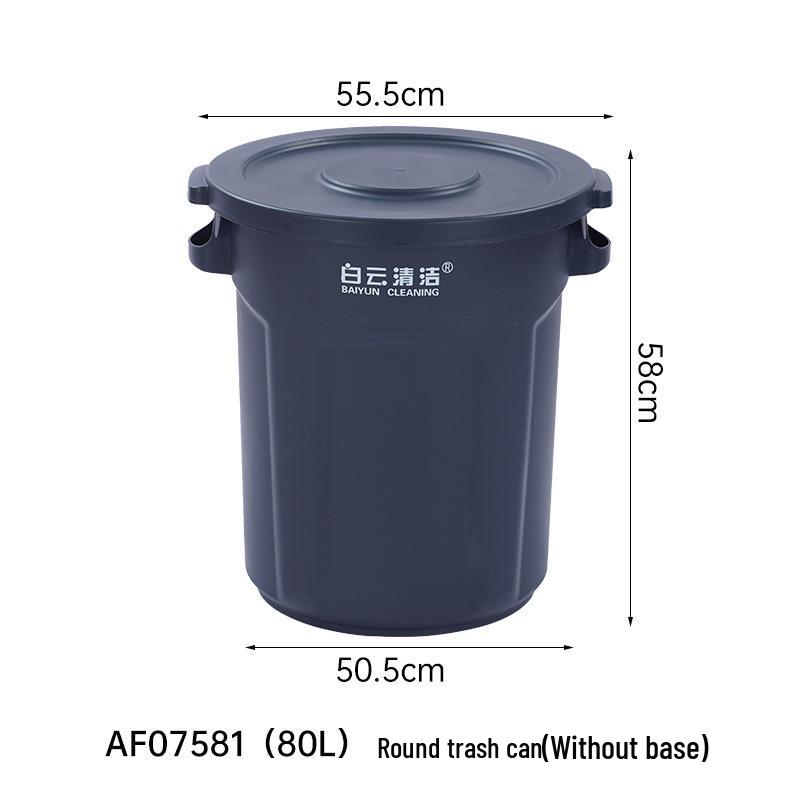 Large Round Wheeled Trash Can with Lid for Outdoor or Kitchen Use