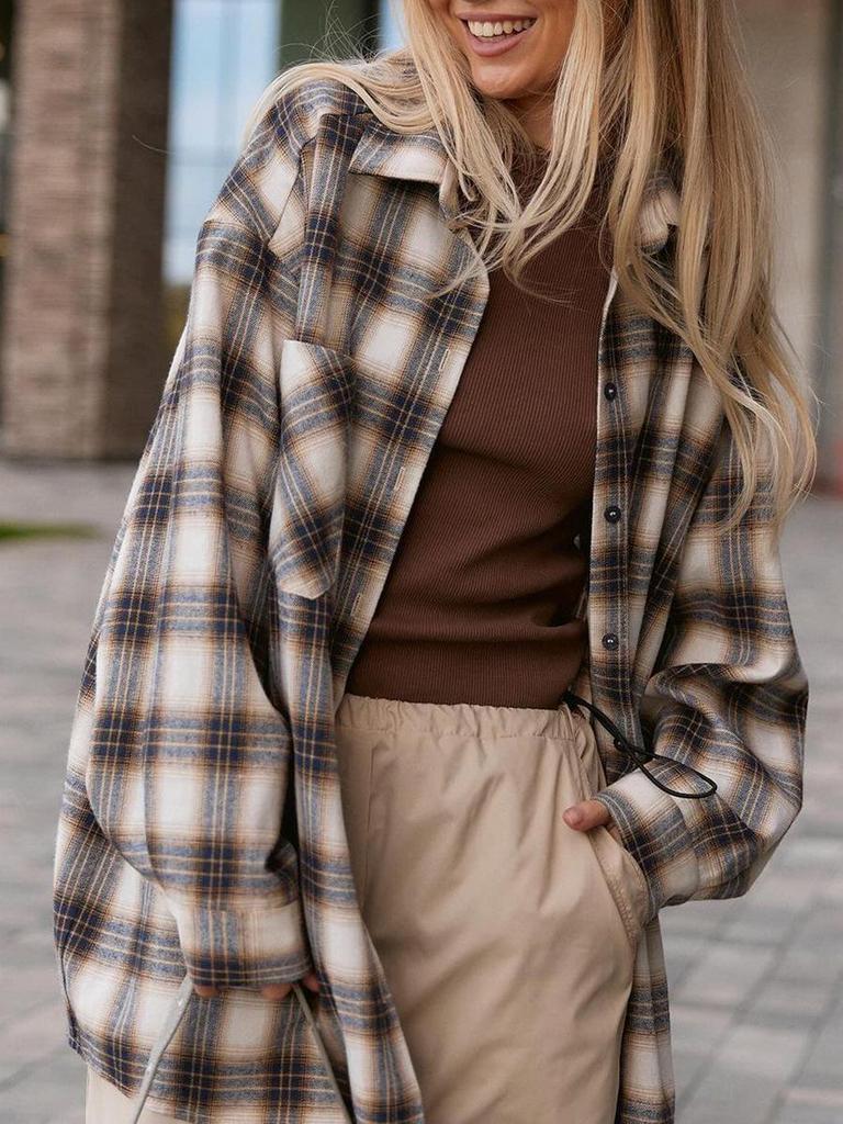 Damen Casual Retro Plaid Hemd - Vielseitige Herbst/Winter 2023 Mode