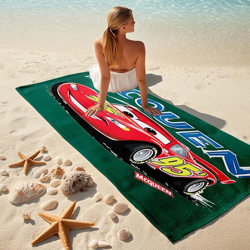 Lightning McQueen Beach Towel Outdoor Camping Beach Towel for Vacation Swim Outdoor Pool Absorbent Bath Towel