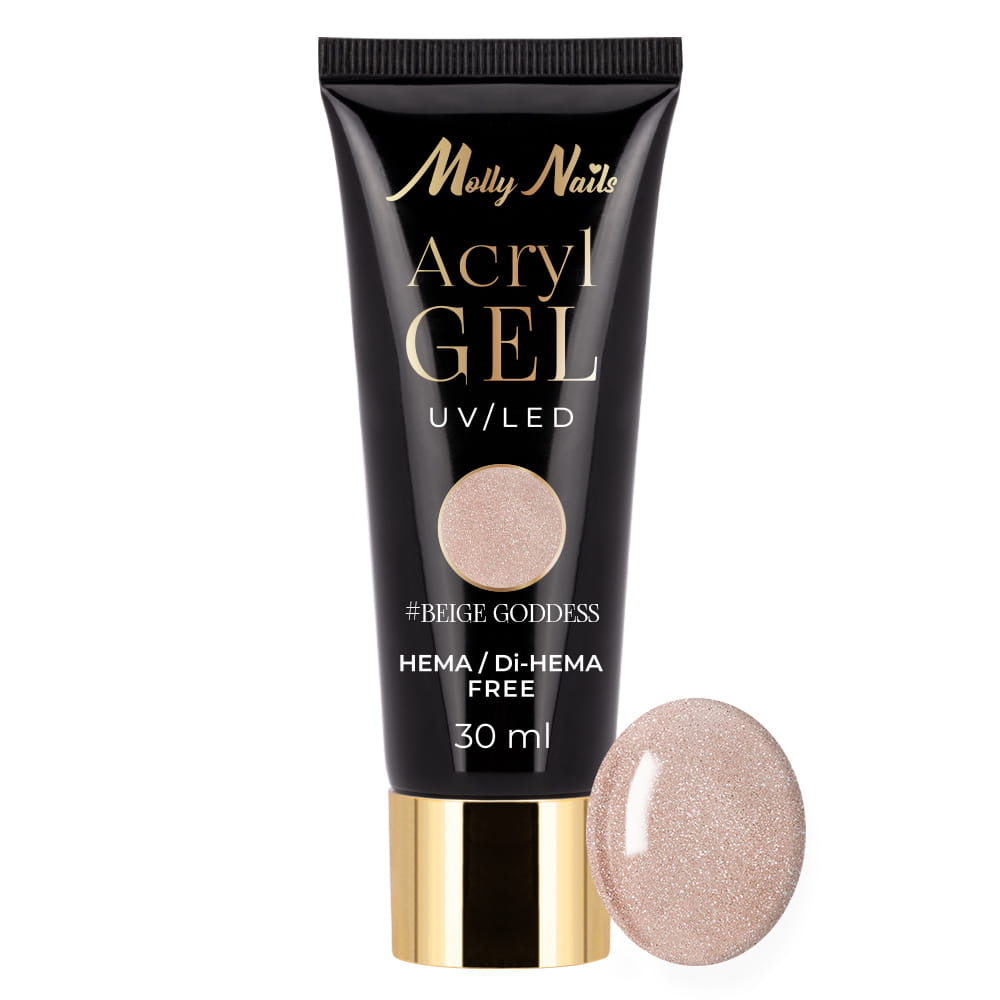 Akrylożel Polygel Żel Budujący Do Przedłużania Acrylgel Molly Nails Hema/Di-Hema Free Beige Goddess 30 Ml