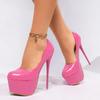 Sexy Thick-soled High-heeled Shoes Large Size 45 Slip-on High-heeled Shoes Wedding Shoes Banquet Shallow-mouth Heel Height16.5cm
