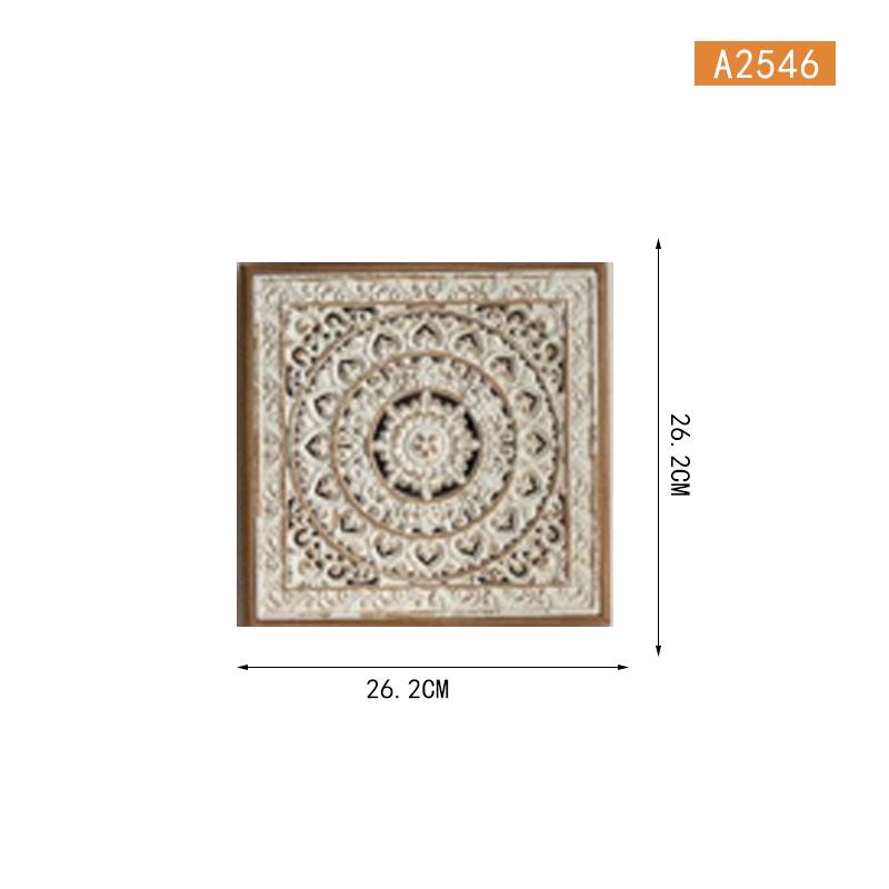 Appeso da Parete Rotondo Pastorale Americano: Sfondo intagliato antico, Pittura artigianale traforata per soggiorno o ingresso.