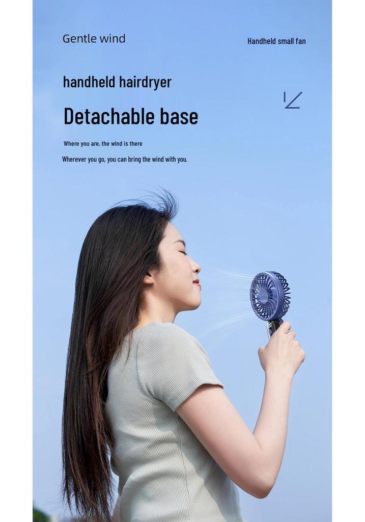 6-Speed Mini Handheld USB Fan: Silent, Strong, Portable with Digital Display – Perfect for Desktop or Travel
