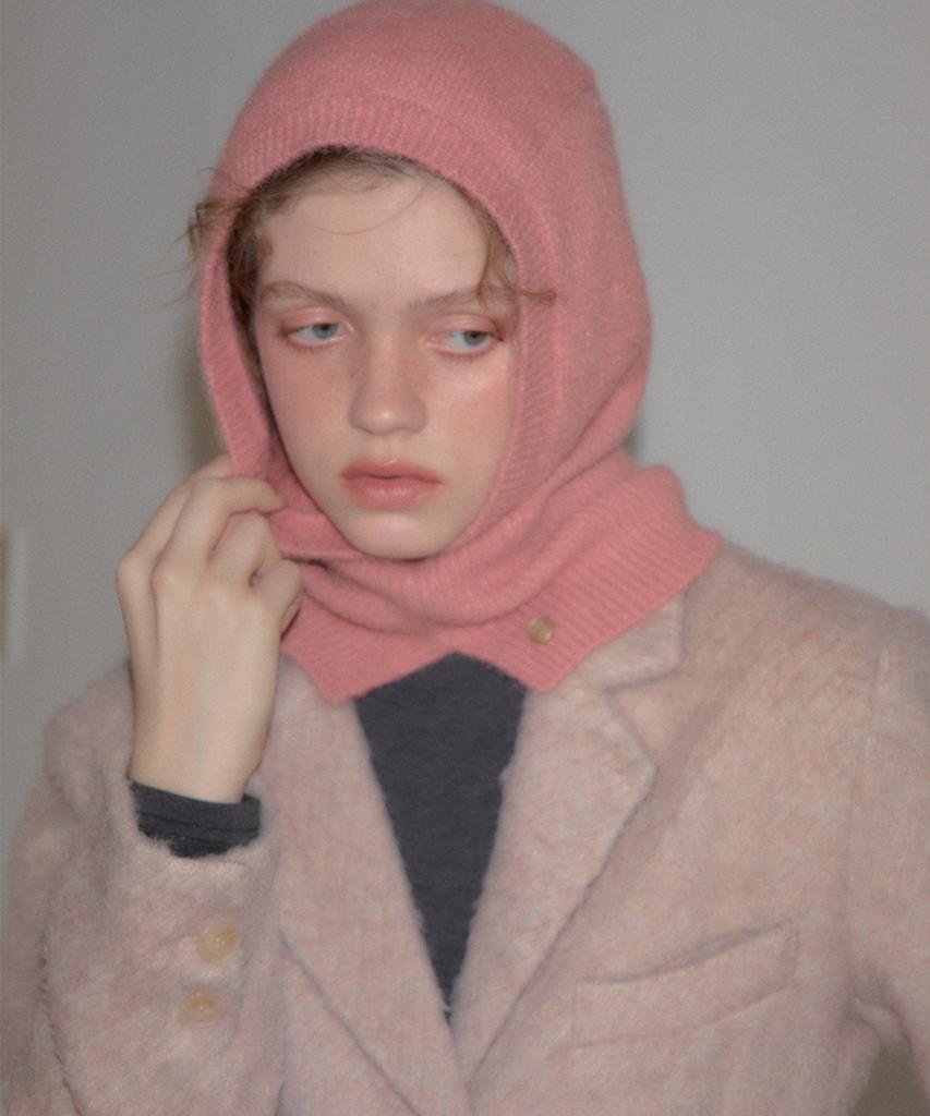 SALON DE YOHN Logo Rivet Balaclava_ Pink
