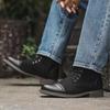 Stivali da Uomo in Pelle Retro Punta Tonda Stivaletti da Uomo High-Top Colore Misto Piattaforma Stivali da Cavaliere Moda Casual Scarpe da Uomo