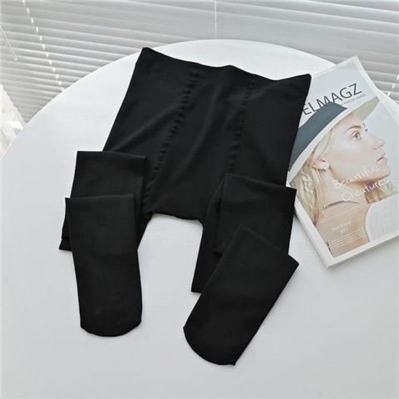 Women's Plus Size Velvet Bodysuit Tights - Black Silk Stockings