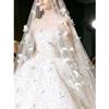 Soft Yarn Bride's Wedding Headgear Large Tail Butterfly Head Gauze  Hair Accessories