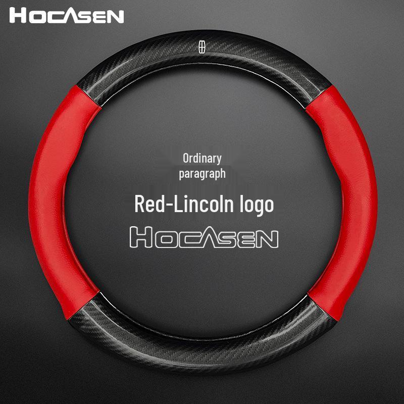 Lincoln Genuine Leather Steering Wheel Cover for MKZ, MKC, MKT - All-Season, Universal Fit