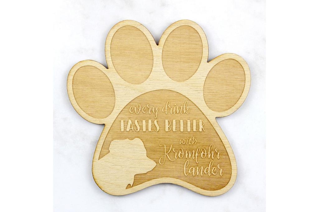 Kromfohrländer, Kromi - Mug coaster, engraved coaster with dog, gift for dog lover by Art-Dog brand