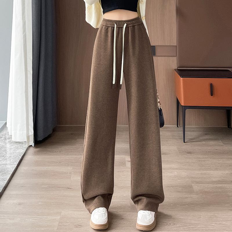 

Серые узкие широкие брюки женские осенне-зимние новые свободные и тонкие прямые повседневные брюки с высокой талией 2XL