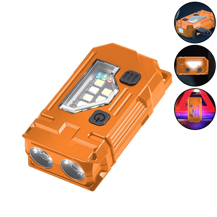 Portable Keychain Flashlight Led Rechargeable EDC Torch with Magnetic Cap Clip Lamp Flash Light Outdoor Camping Fishing Tool
