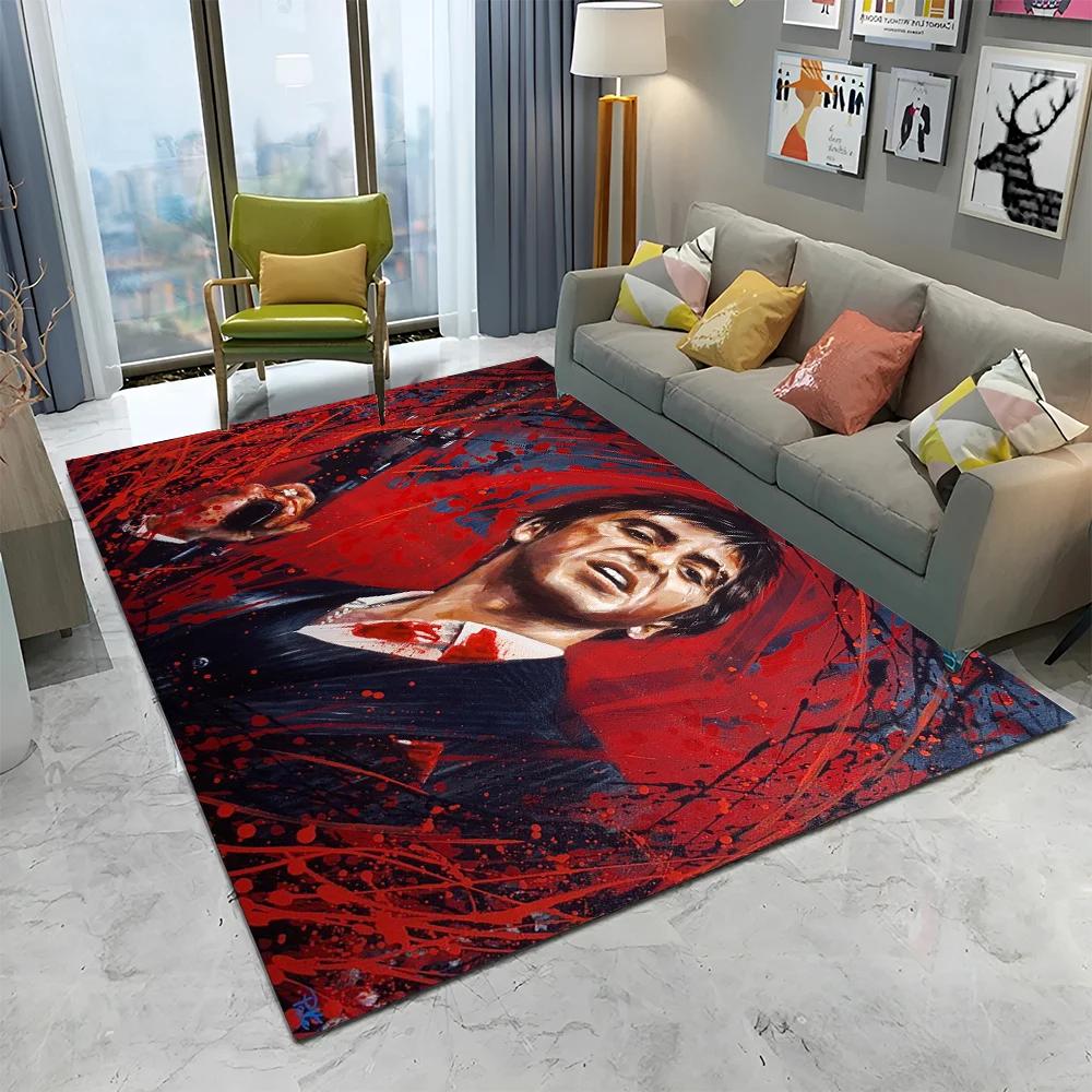 3D Printing Movie Scarface Tony Carpet Rug for Home Living Room Bedroom Sofa Doormat Decor,kids Play Area Rug Non-slip Floor Mat