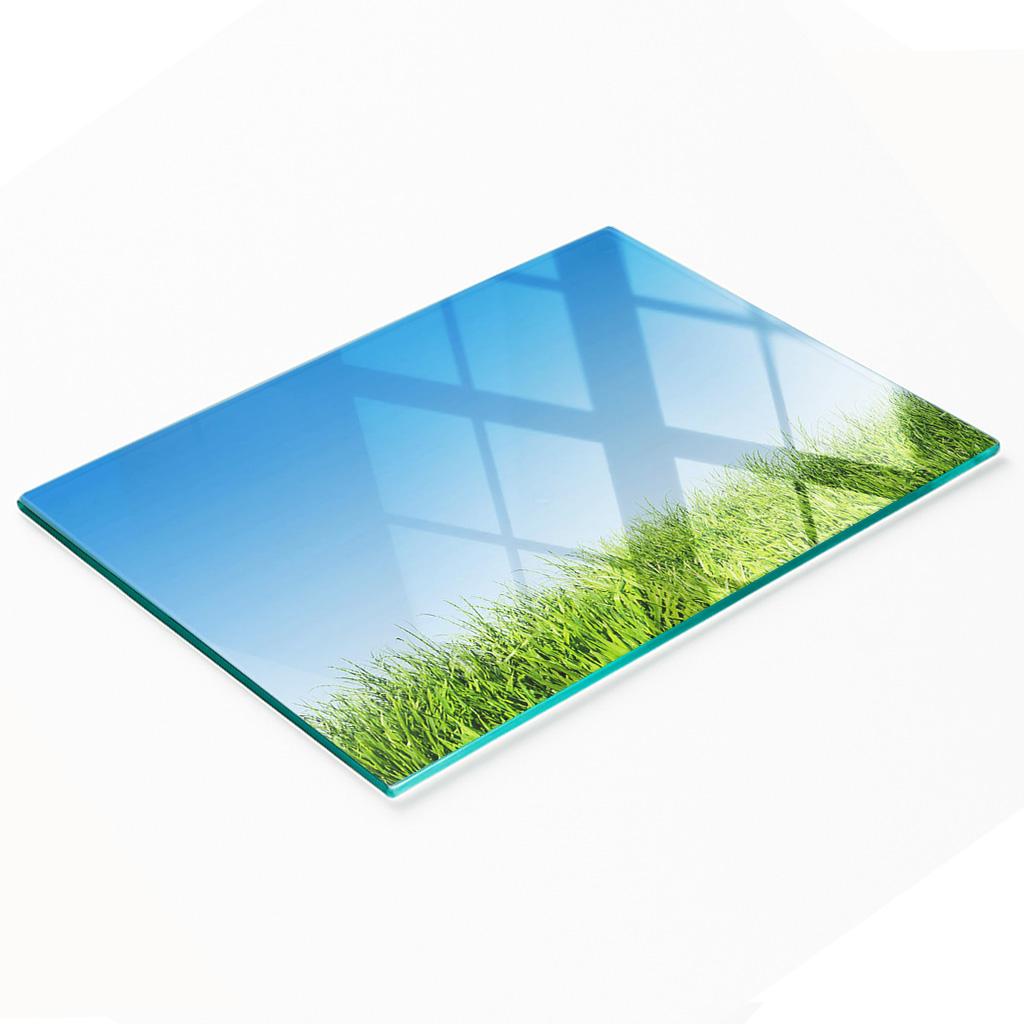 Tempered Glass Kitchen Board for Serving with Grass Graphic 80X52 Cm