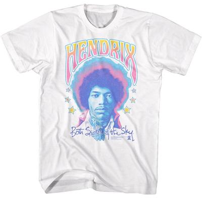 Camiseta Blanca Jimi Hendrix Pastel por Ambos Lados