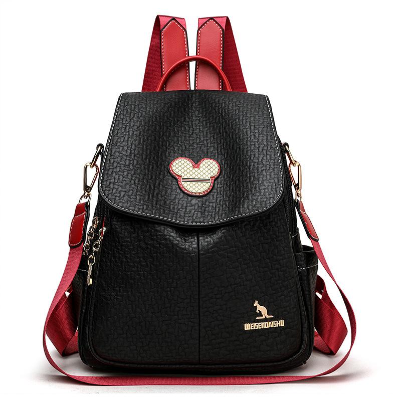 Schoolbag1011 Autumn New Fashion Simple Shoulder Shoulder Korean Version Atmospheric Backpack Trend Travel Women's Bag