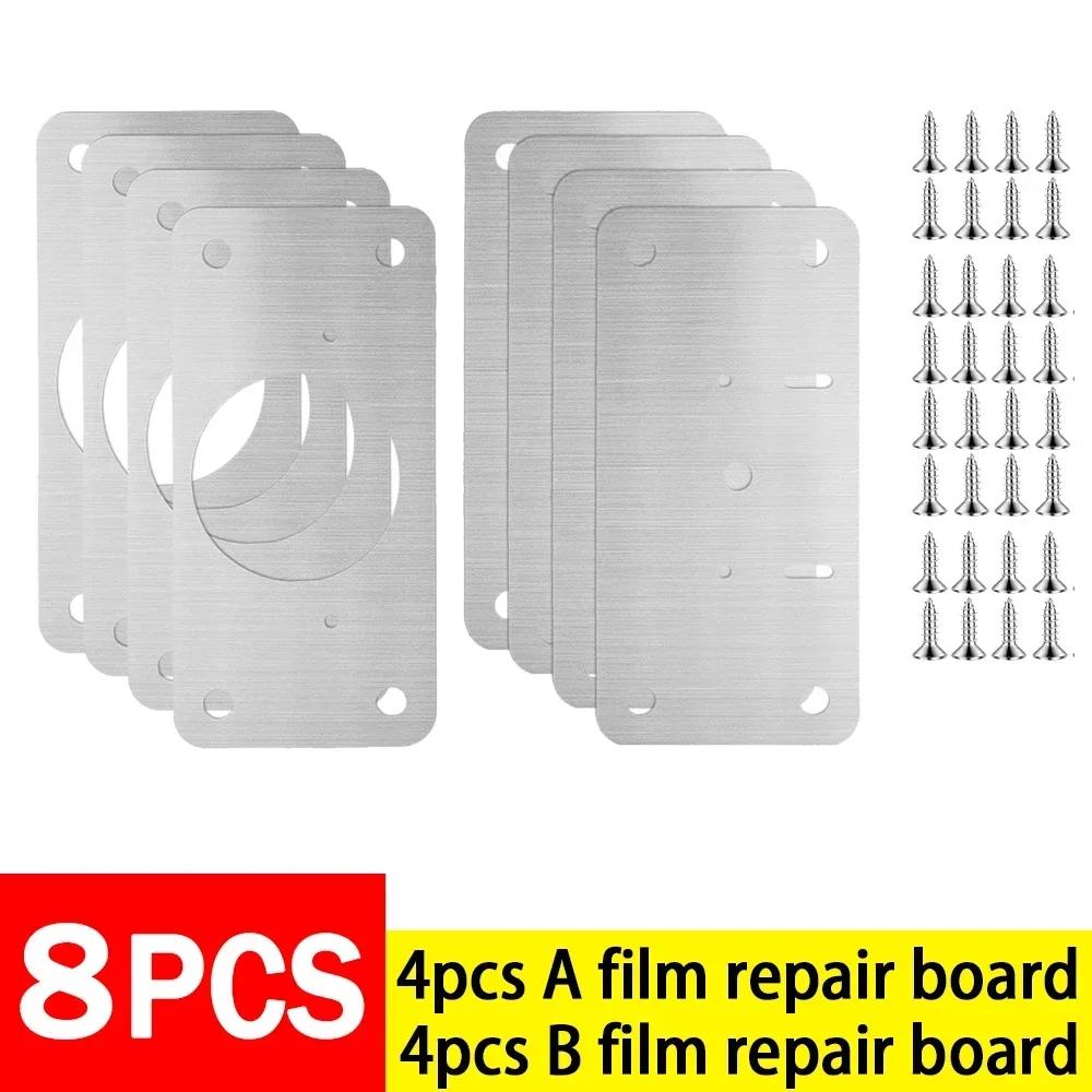 Cabinet Hinge Repair Plates Kit Stainless Steel Kitchen Cupboard Door Hinge Mounting Fixing Plate with Hole Hardware Accessories