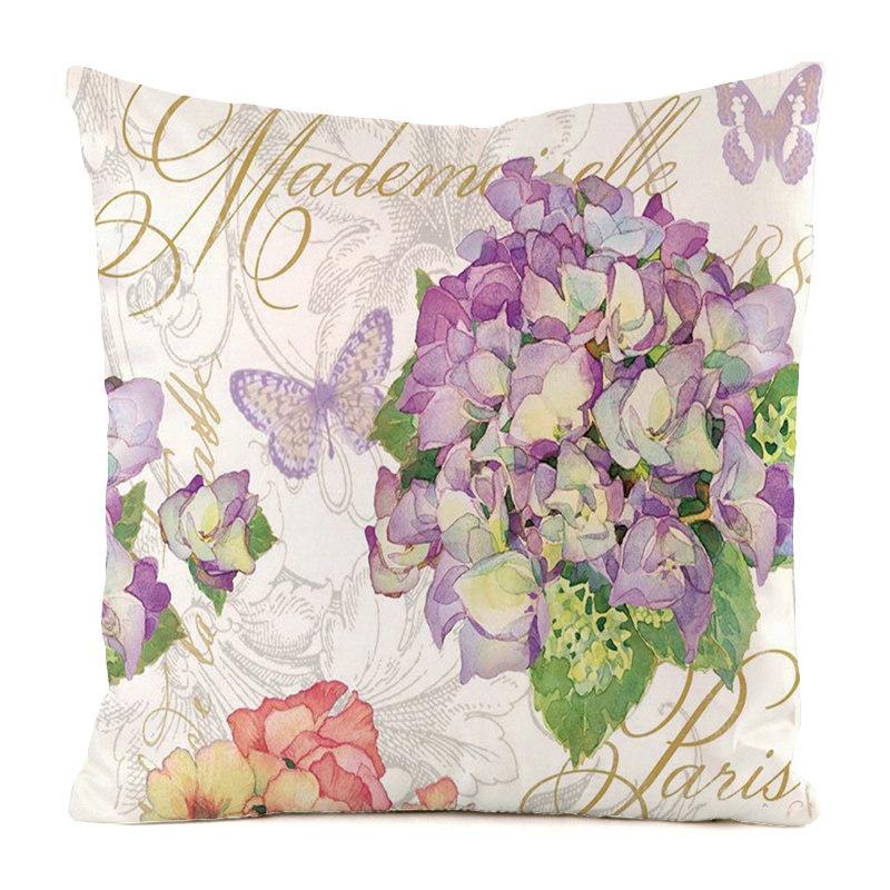 Colorful Countryside Butterfly Digital Printing Short Plush Pillow Covers For Car Sofa Office Cushion Cover Home Goods