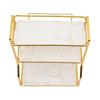 Organizzatore da Bancone per Bagno a 3 Livelli, Organizer da Bancone Dorato per Mobiletto del Bagno con Piccolo Cestino Contenitore per Prodotti di Skincare, Trucco, Profumi
