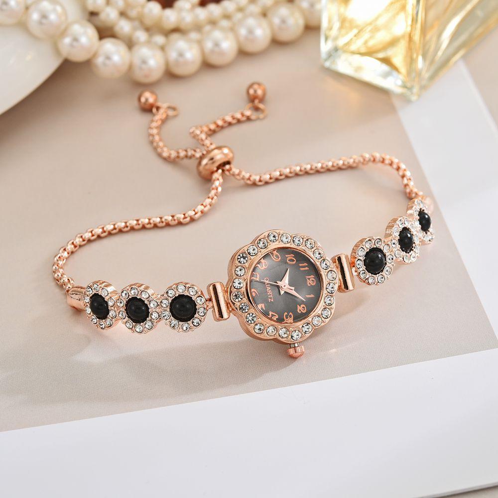 Lazy Free Pull-out Women's Bracelet Women's Watch Fashion Color Diamond Fashion Temperament Quartz Watch