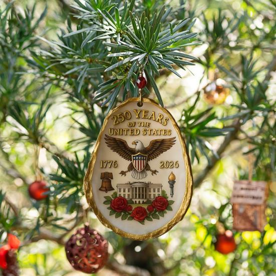 250 Years of United States Oyster Ornament Patriotic US 250th Anniversary Hanging Oyster Shell Decoration Christmas Holiday Party Pendant