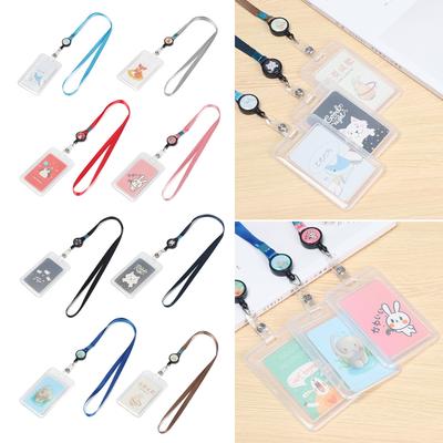 Lovely Office School ID Business Case Name Badge Holder Bank Credit Card Retractable Card Holder