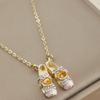 Pink Color Ballet Shoe Pendant Women's Necklace, Exquisite and Elegant Jewelry Gift for Girlfriends and Friends