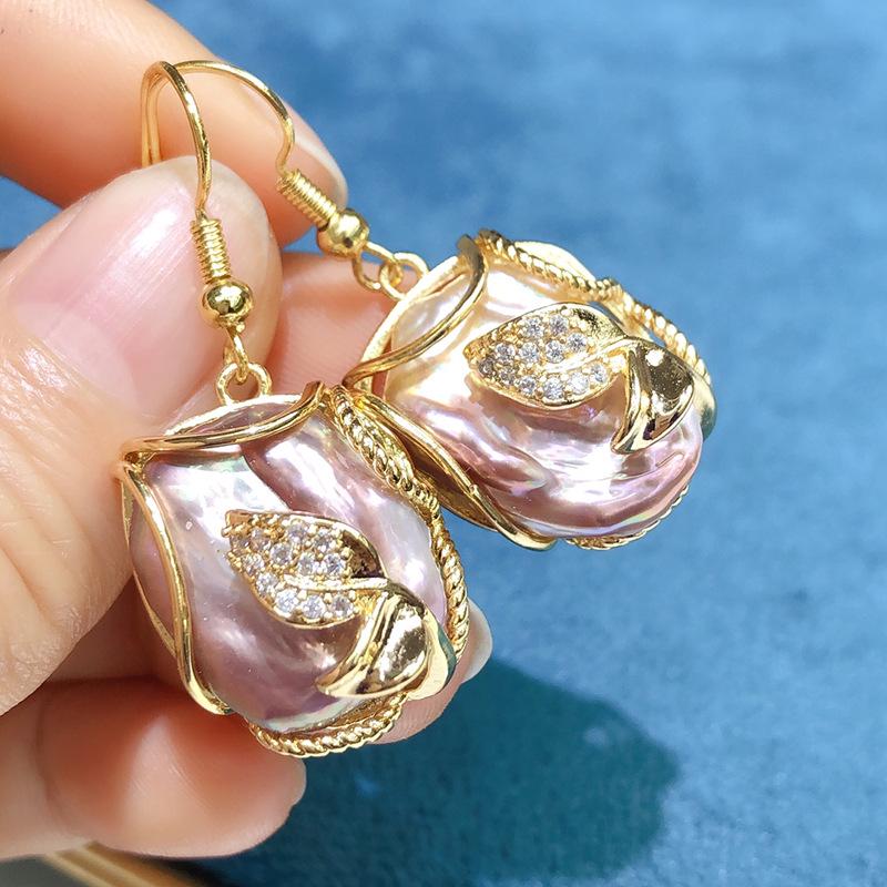 Baroque Freshwater Pearl Necklace, Ring & Earrings Set - Women's Jewelry 3-Piece Collection (bt341)