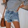 Women's High Waisted Jean Shorts Casual Ripped Distressed Denim Shorts with Pockets Summer Hot Short Jeans for Daily Beach Club