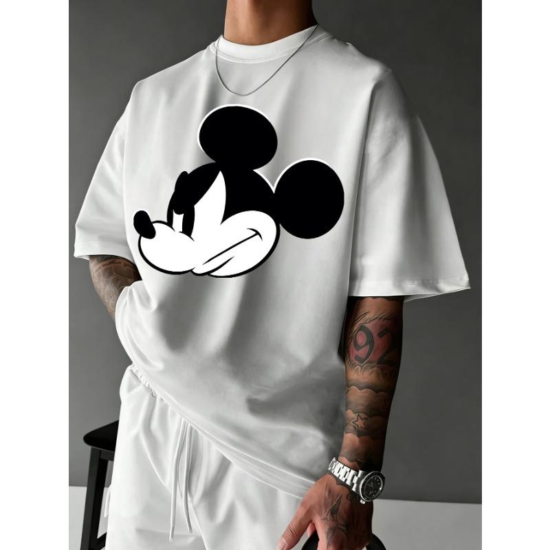 Mickey Mouse Printed Men's T-Shirt Summer Casual Cute Cartoon Short Sleeve Top Men's Clothing Y2k Clothes Tee