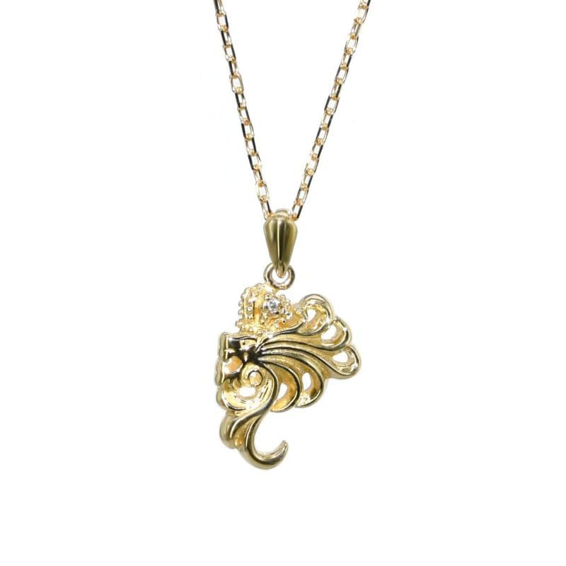 

Wrapped Mini Howl Necklace K18 Gold Yellow Gold Diamond with Custom Pouch Brand [Lion Heart] Men s