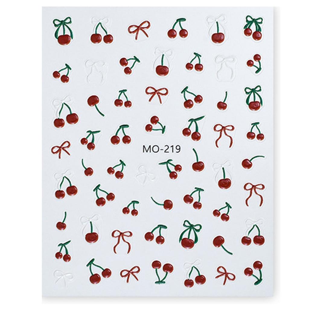 Colorful 3D Fruit Nail Decals Nails Art Decoration Cute Designs for Manicuring and DIY Nails Easy To Apply and Remove