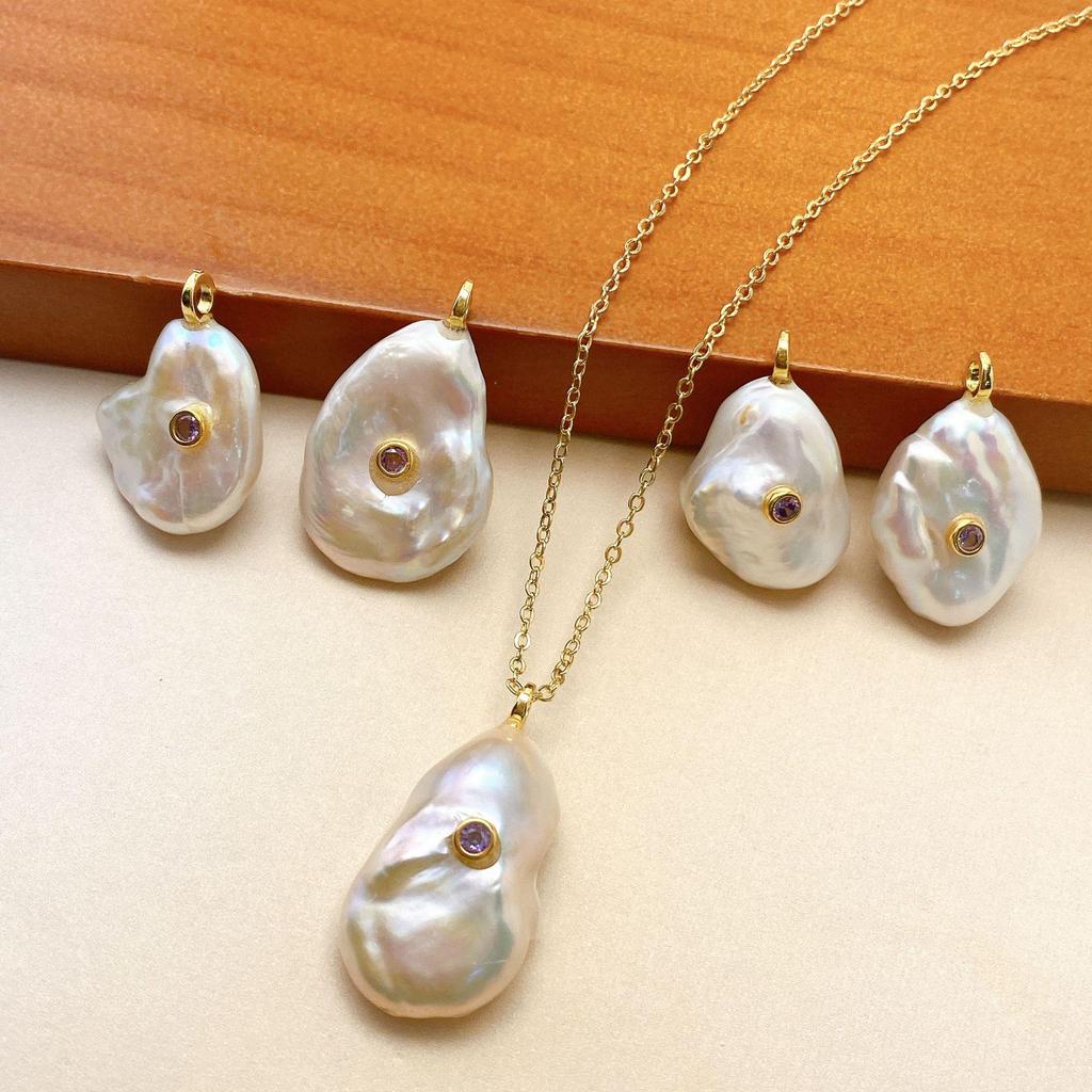 Versatile 2026 Irregular Baroque Pearl Cross Pendant Necklace