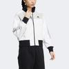 Adidas Striped Print Logo Zip-Up Stand Collar Jacket Women Jackets White HM7089