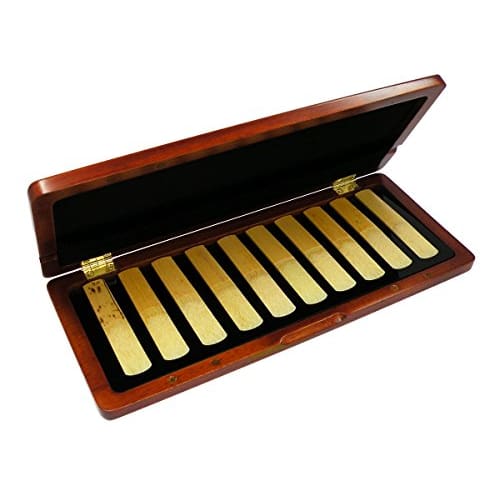 Vivace Wooden Reed Case for Clarinet and Alto Saxophone, Pack of 10, Brown