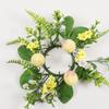 Easter Egg Candle Ring Wreath Small Candle Rings for Pillars Spring Candle Ring Wreaths Artificial Easter Candle Holder Ring