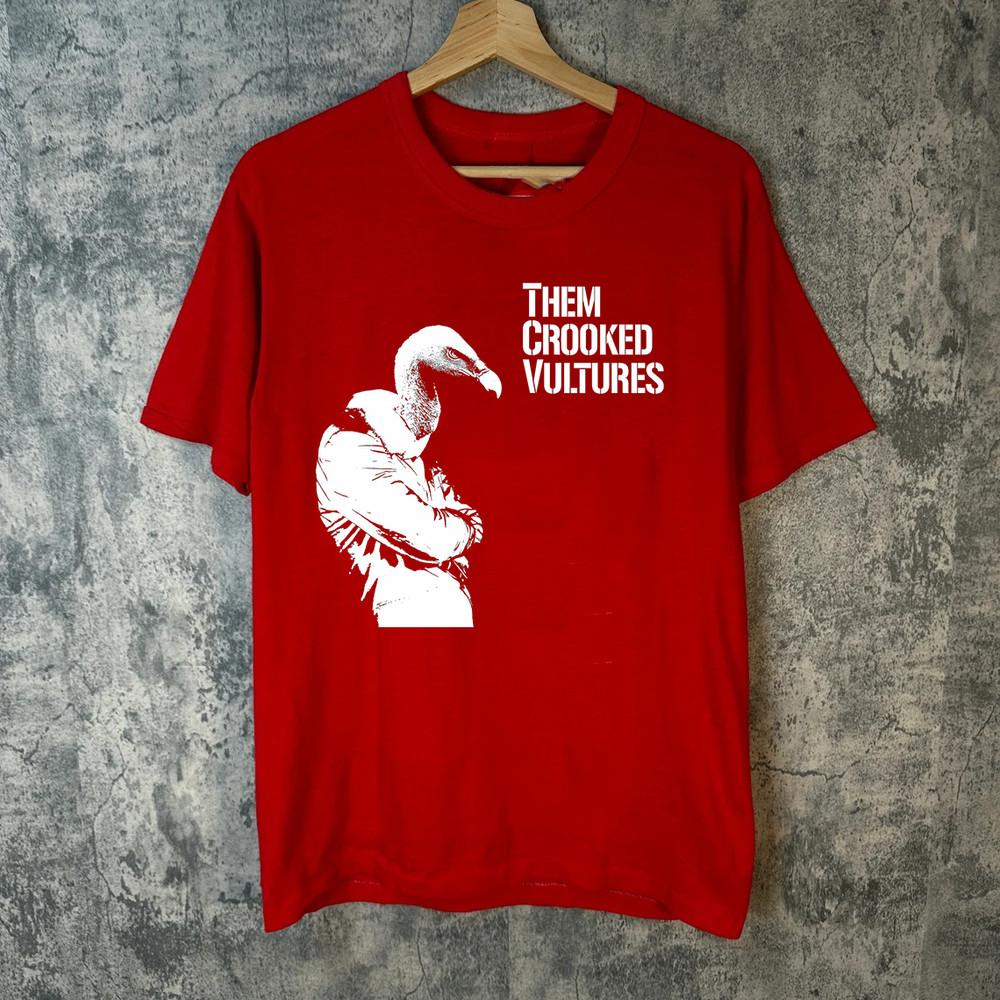 Футболка унисекс с принтом группы Them Crooked Vultures, Альбом, Красная, Полный размер S-5XL XXXXL