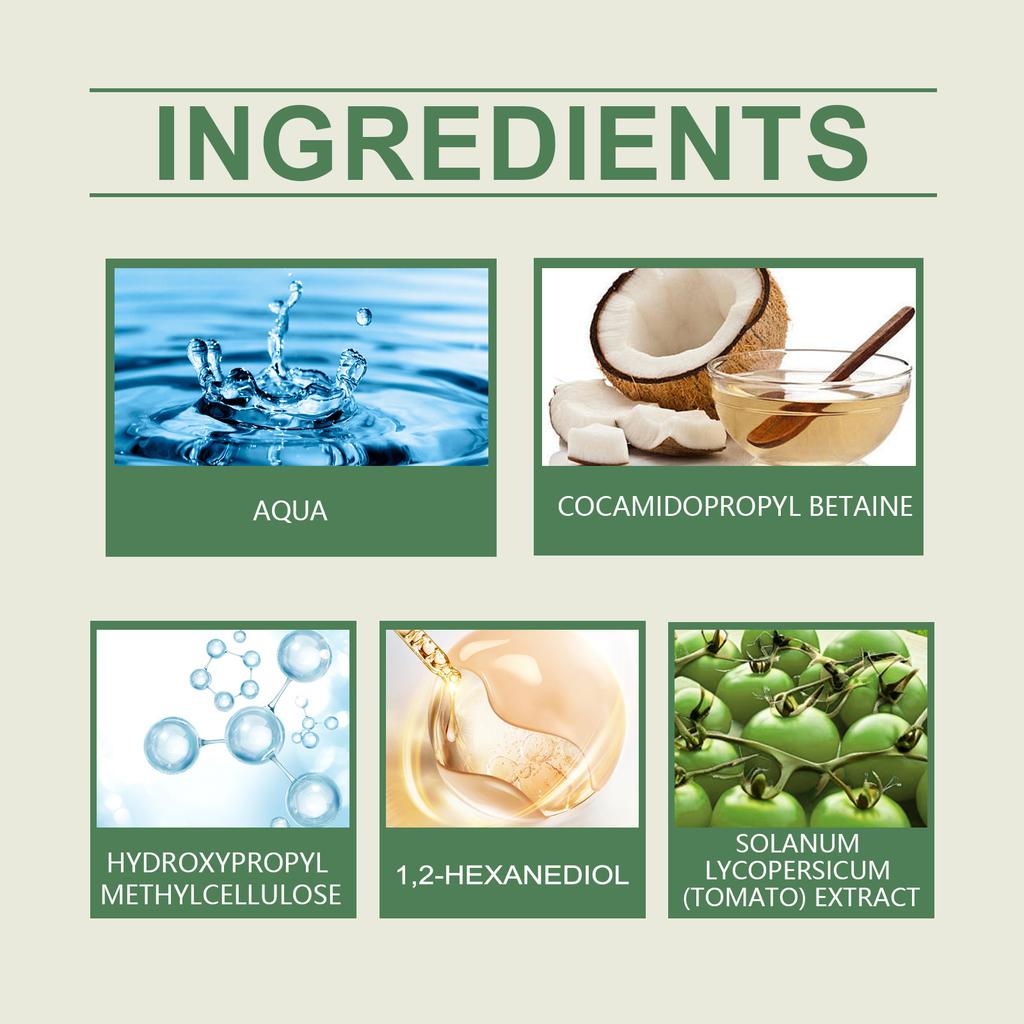 OUHOE Green Tomato Facial Cleanser Gentle cleansing pores, balancing oil, refreshing, refreshing and nourishing cleanser