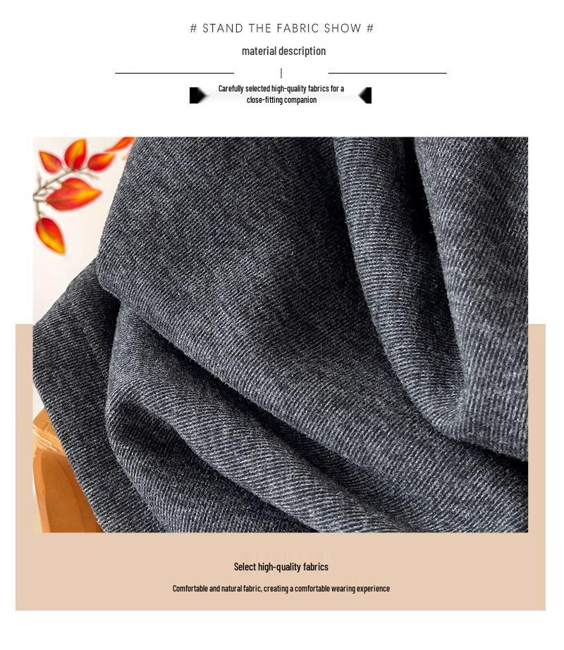 2025 Winter Women's Fleece-lined Slimming Wide-leg Pants - Elastic Waist, Loose Fit, Drapey Style