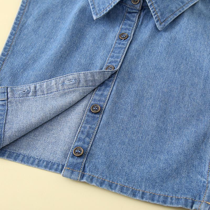 Versatile Women’s Washable Denim Dickey Faux Collar for Sweater